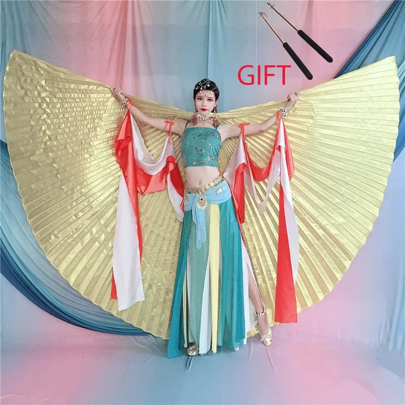 Women Stage Performance Wear Belly Dance Accessories Gold and Multi Colors Options Egyptian Alas Isis Wings With Sticks
Women Stage Performance Wear Belly Dance Accessories Gold and Multi Colors Options Egyptian Alas Isis Wings With Sticks