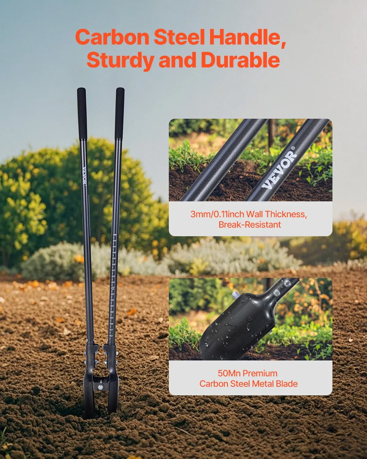 Post Hole Digger With Carbon Steel Handle Scale Marks 57.5Manual Hole Digger
Post Hole Digger With Carbon Steel Handle Scale Marks 57.5Manual Hole Digger