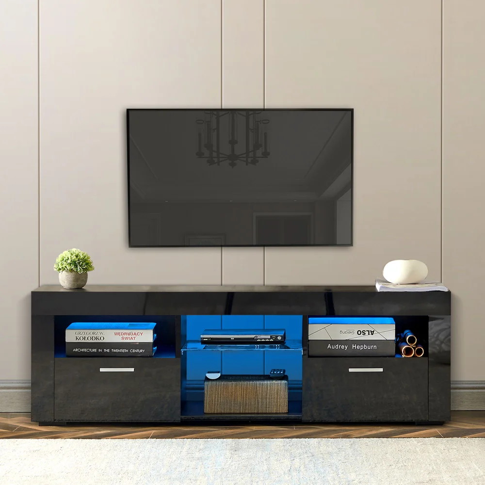 TV Stand with LED Lights, High Glossy Front TV Cabinet, Can Be Assembled in Lounge Room, Living Room, LED TV Stand
TV Stand with LED Lights, High Glossy Front TV Cabinet, Can Be Assembled in Lounge Room, Living Room, LED TV Stand