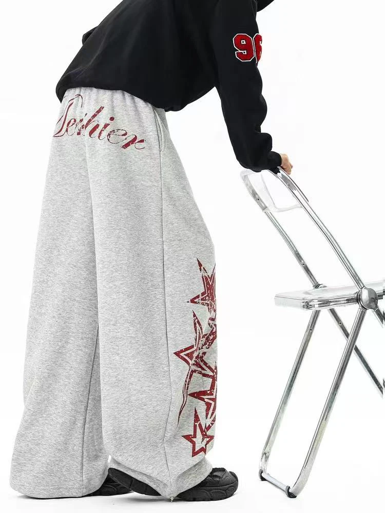 Star Print Men Sweatpants Y2K Aesthetics Loose Streetwear Casual Wide Leg Pants Bf High Waist Drawstring Straight Trousers New
Star Print Men Sweatpants Y2K Aesthetics Loose Streetwear Casual Wide Leg Pants Bf High Waist Drawstring Straight Trousers New