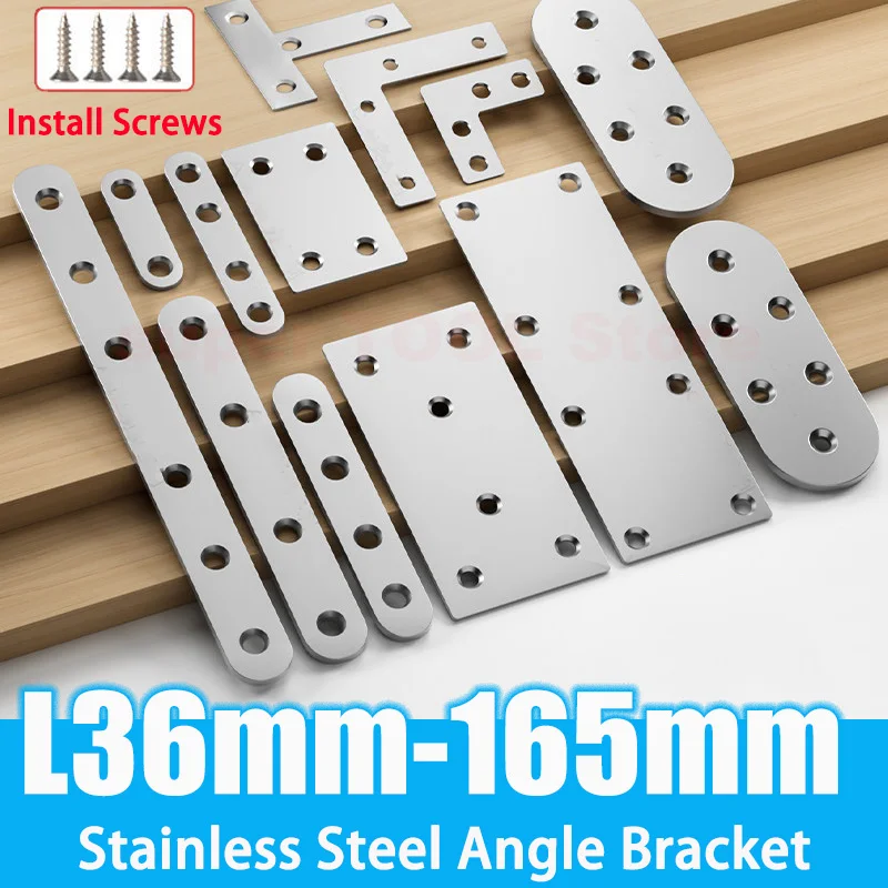 2-10Pcs Thickened Stainless Steel Flat Straight Bracket, 36mm-165mm Wooden Board Connecting Flat Plate Fixing Hardware
2-10Pcs Thickened Stainless Steel Flat Straight Bracket, 36mm-165mm Wooden Board Connecting Flat Plate Fixing Hardware