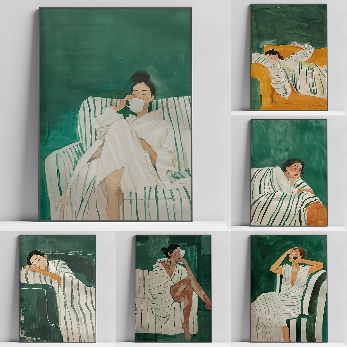 Emerald Green Abstract Stripe Woman Poster Modern Artwork Minimalist Female Room Decorations for Home Decorative Wall Prints
Emerald Green Abstract Stripe Woman Poster Modern Artwork Minimalist Female Room Decorations for Home Decorative Wall Prints