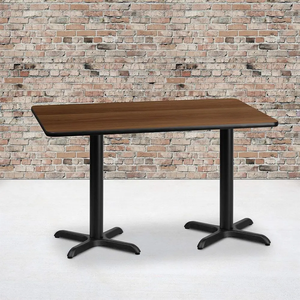 60 Walnut Laminate Dining Table with Black Edge and Cast Iron Base for Restaurant, Cafe, or Home Use
60 Walnut Laminate Dining Table with Black Edge and Cast Iron Base for Restaurant, Cafe, or Home Use
