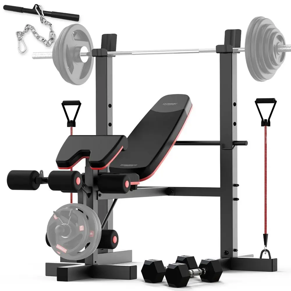 3.0 PRO Weight Bench Set with Leg Extension and Preacher Curl, ASTMCertified 900LBS Bench Press Set and Barbell Rack with Safet
3.0 PRO Weight Bench Set with Leg Extension and Preacher Curl, ASTMCertified 900LBS Bench Press Set and Barbell Rack with Safet