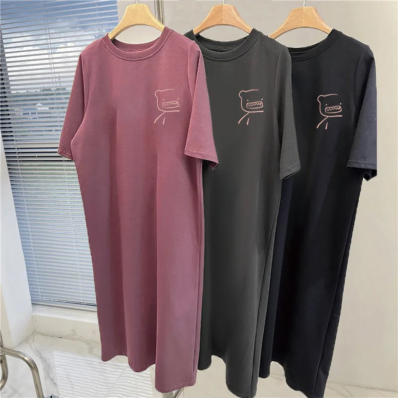 Simple Cartoon Bear Cartoon Printing Summer Oversized Casual Short Sleeve Round Neck Women's Dress
Simple Cartoon Bear Cartoon Printing Summer Oversized Casual Short Sleeve Round Neck Women's Dress