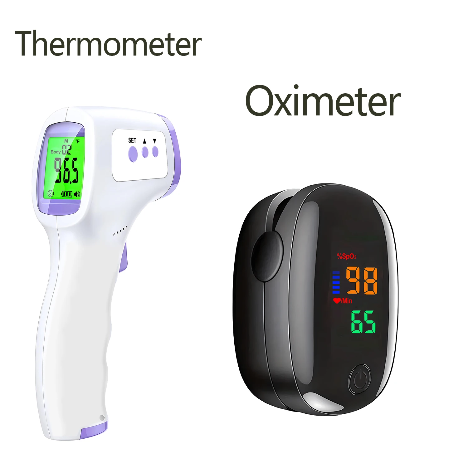 Medcial Forehead Thermometer Infrared Human Body Fingertip Pulse Oximeter Monitor Blood Oxygen Saturation Meter Pulse Oximeter
Medcial Forehead Thermometer Infrared Human Body Fingertip Pulse Oximeter Monitor Blood Oxygen Saturation Meter Pulse Oximeter