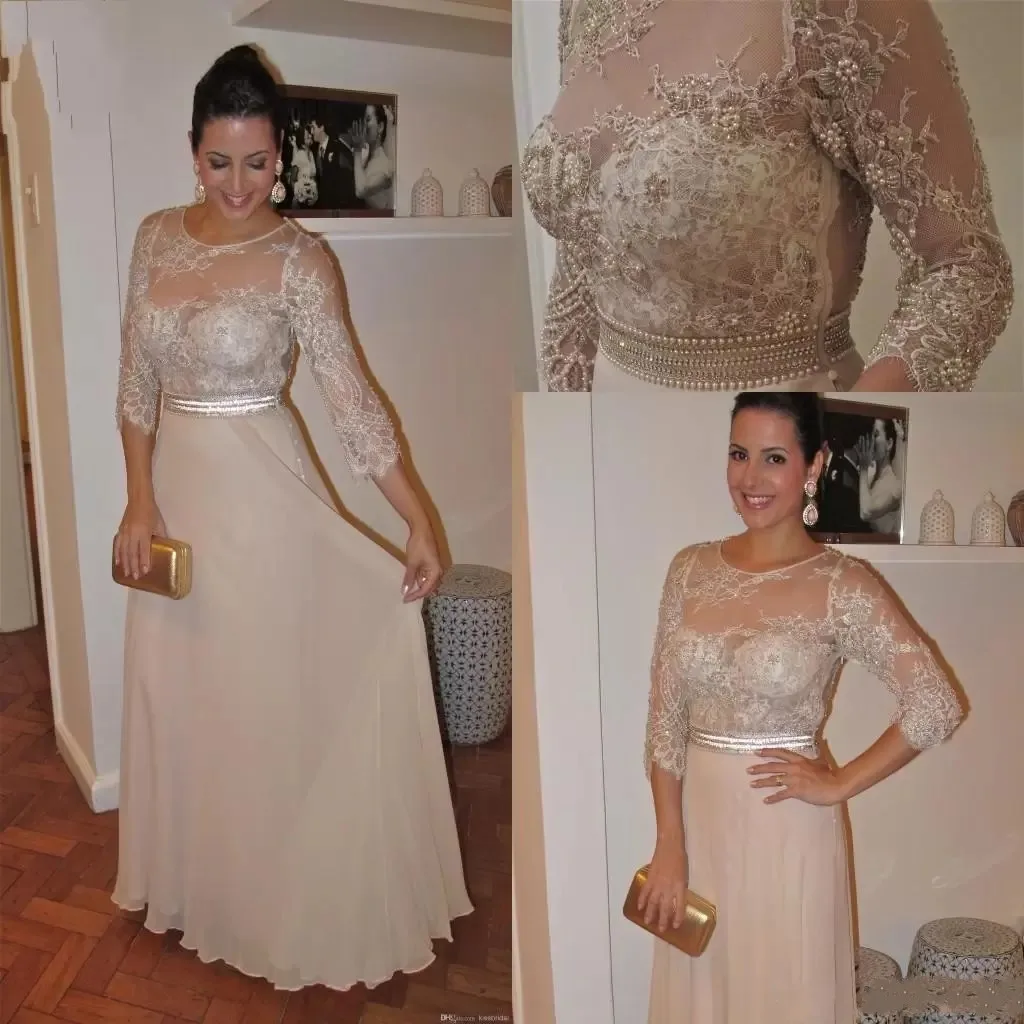 Vintage Evening Dress 2025 Beads Pearls Lace 3/4 Sleeves Floor Length Chiffon Formal Prom Gowns Customed Robe De Soirée
Vintage Evening Dress 2025 Beads Pearls Lace 3/4 Sleeves Floor Length Chiffon Formal Prom Gowns Customed Robe De Soirée