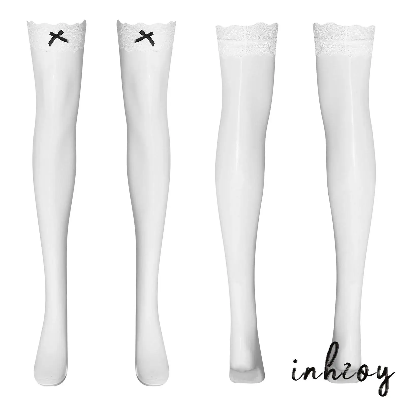 Sexy Womens Glossy Stockings with Lace Trim And Cute Bow Thigh-high Stretchy Socks Miniskirts Shorts Accessory
Sexy Womens Glossy Stockings with Lace Trim And Cute Bow Thigh-high Stretchy Socks Miniskirts Shorts Accessory