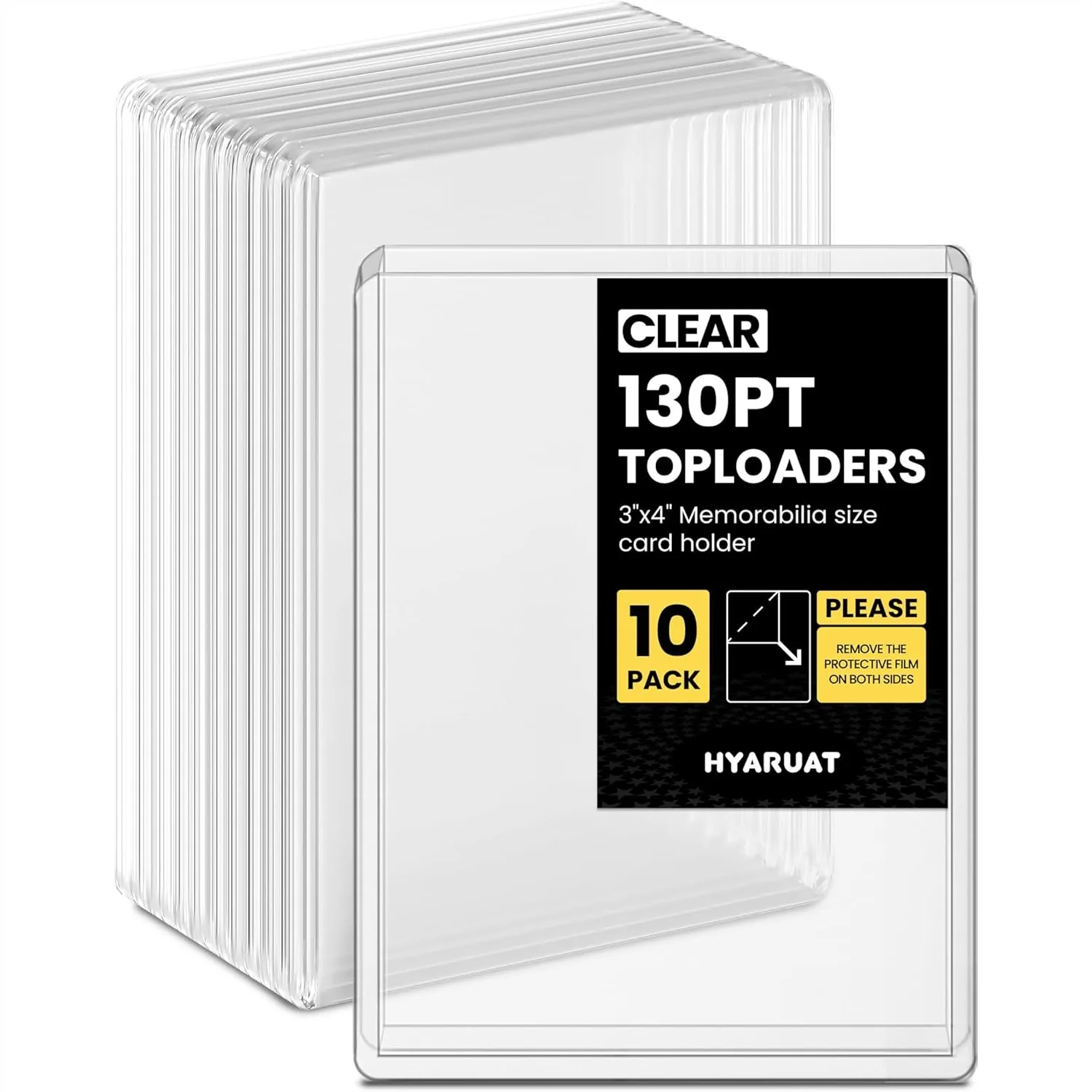 130pt Top Loaders for Cards, 3x4 Real Thick Holder with Protective Film, Hard Plastic Card Protectors, 10-Count
130pt Top Loaders for Cards, 3x4 Real Thick Holder with Protective Film, Hard Plastic Card Protectors, 10-Count