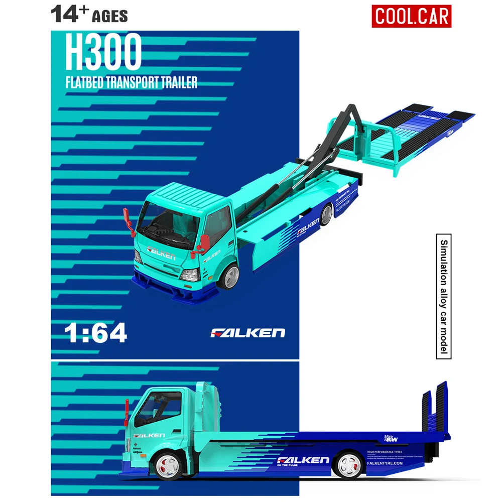 Cool Car 1/64 H300 Flatbed Transport Trailer Falken Alloy Diecast Model Car Tow Truck Metal Toy Gift for Boys Girls
Cool Car 1/64 H300 Flatbed Transport Trailer Falken Alloy Diecast Model Car Tow Truck Metal Toy Gift for Boys Girls