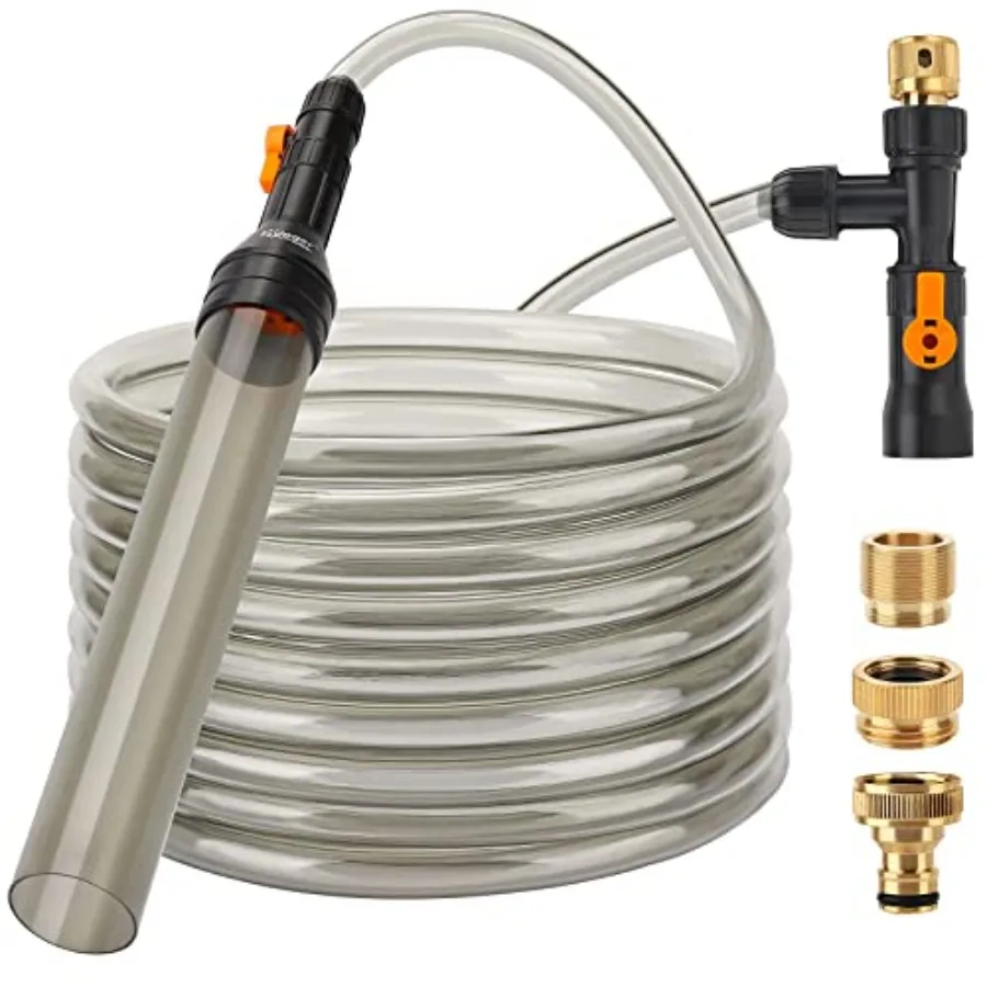 Bucket-Free Aquarium Water Change Kit Metal Faucet Connector Fish Tank Vacuum Siphon Gravel Cleaner with Long Hose 25Feet Drain
Bucket-Free Aquarium Water Change Kit Metal Faucet Connector Fish Tank Vacuum Siphon Gravel Cleaner with Long Hose 25Feet Drain
