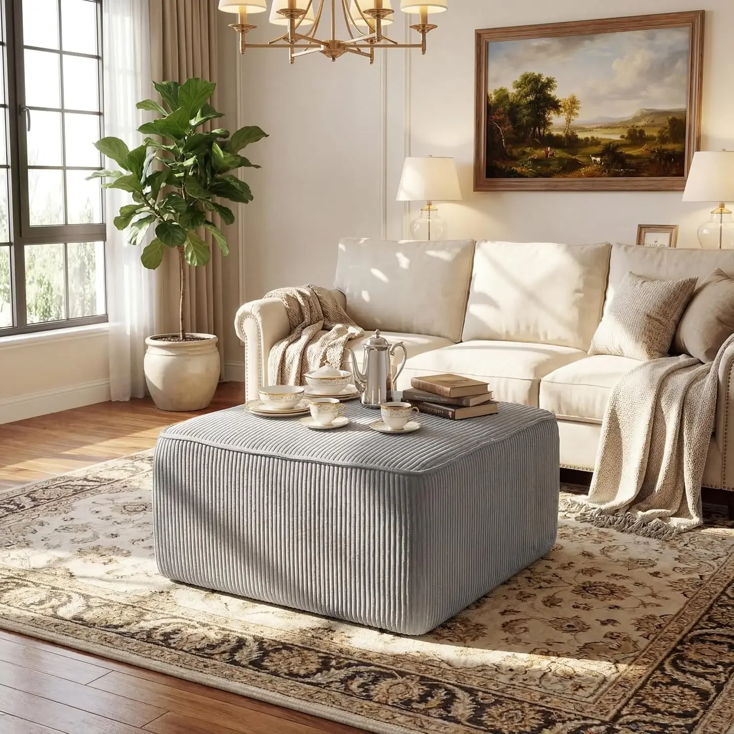 Kyle Corduroy Woven Upholstery Square Ottoman, Living Room Sofa Ottoman with Wood Frame, Comfy Seating Experience with Dense Foa
Kyle Corduroy Woven Upholstery Square Ottoman, Living Room Sofa Ottoman with Wood Frame, Comfy Seating Experience with Dense Foa
