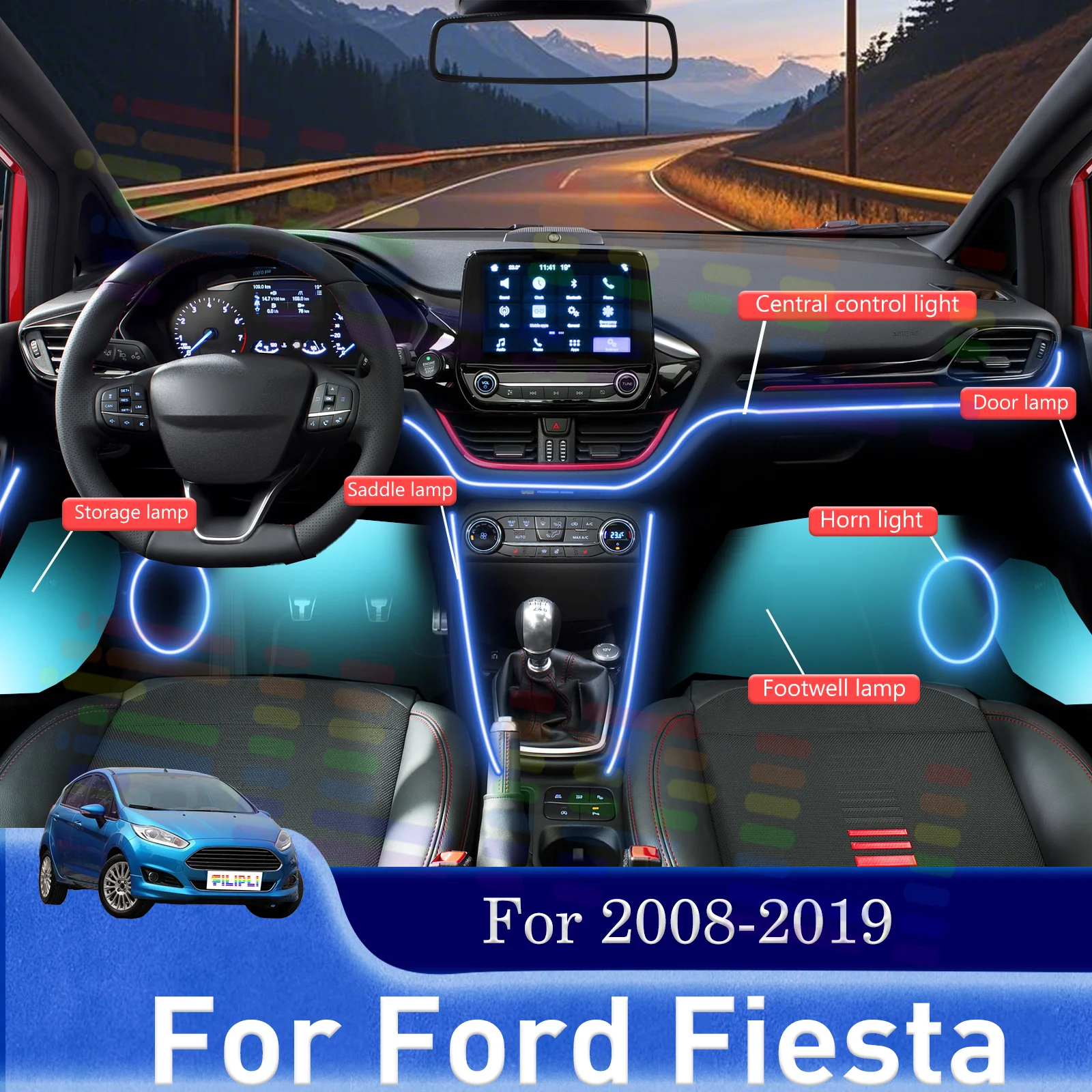 Для Ford Fiesta RGB 64-цветный светодиодный умный пульт дистанционного управления для салона автомобиля, набор для установки с безопасной защелкой
Для Ford Fiesta RGB 64-цветный светодиодный умный пульт дистанционного управления для салона автомобиля, набор для установки с безопасной защелкой