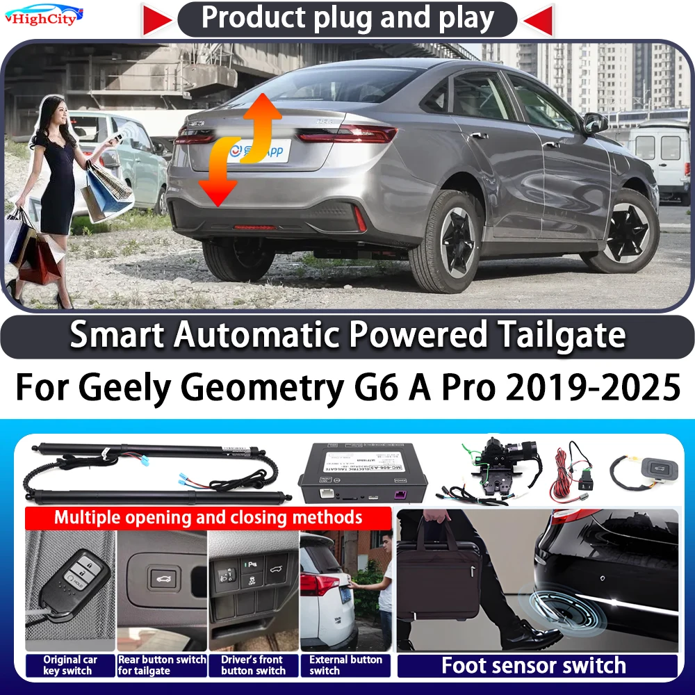 For Geely Geometry G6 A Pro 2019-2025 Smart Automatic Powered Tailgate Key Control Trunk Lift Close Kit Electric Power Tailgate
For Geely Geometry G6 A Pro 2019-2025 Smart Automatic Powered Tailgate Key Control Trunk Lift Close Kit Electric Power Tailgate