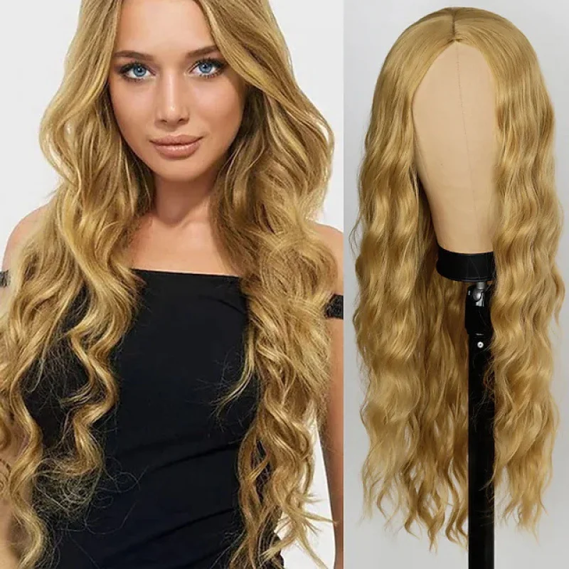 Women's Wig European and American Style Corn Silk Long Wig Cap Synthetic Hairpiece Middle Part Long Curly Hair
Women's Wig European and American Style Corn Silk Long Wig Cap Synthetic Hairpiece Middle Part Long Curly Hair