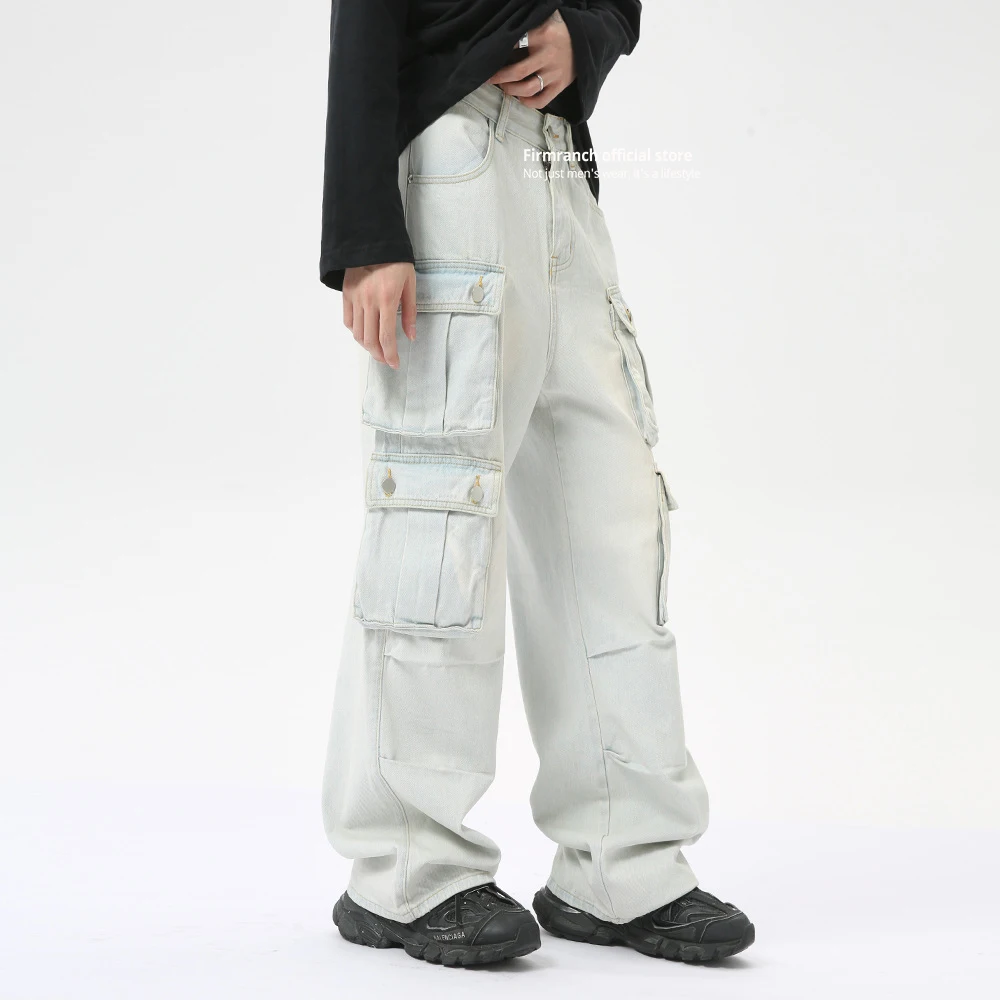 Firmranch NEW 2024 Light Blue Baggy Jeans For Men Women Multi-pocket Denim Pants High Street Style Straight Leg Mopping Trousers
Firmranch NEW 2024 Light Blue Baggy Jeans For Men Women Multi-pocket Denim Pants High Street Style Straight Leg Mopping Trousers