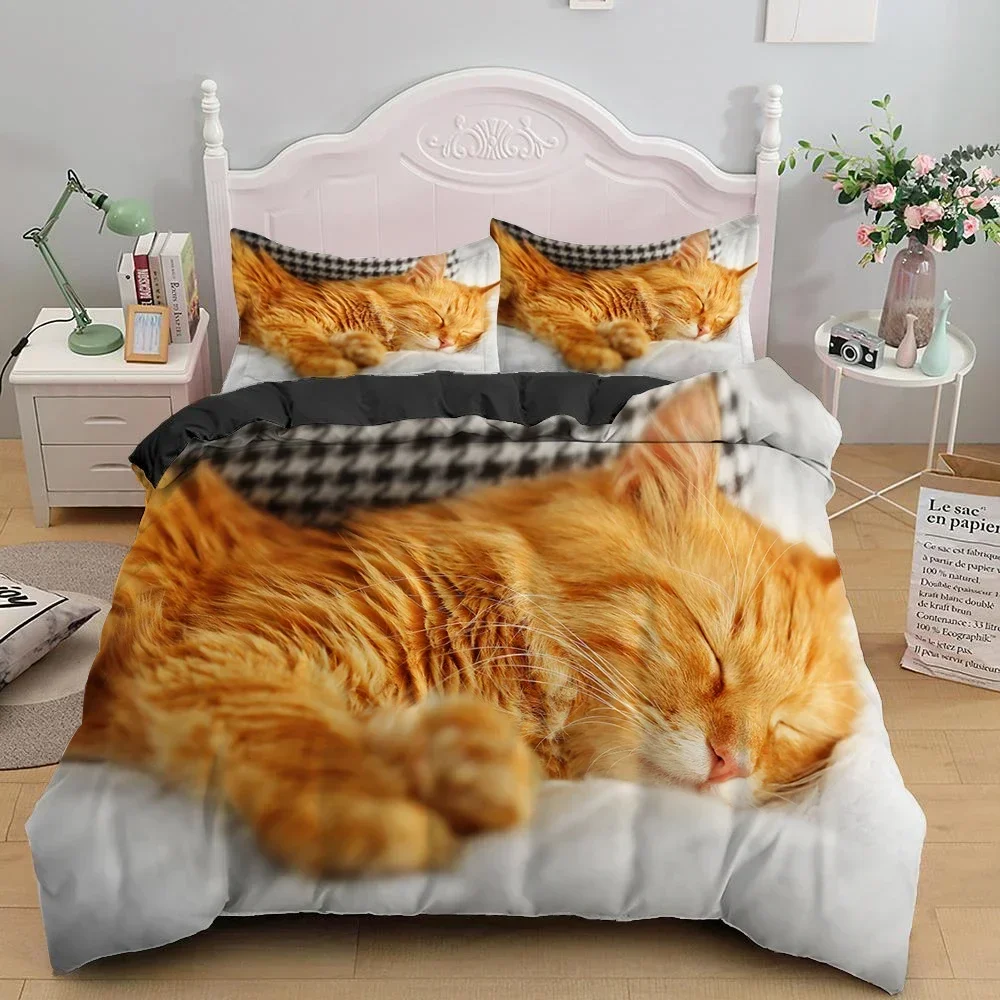 Lovely Pet Cat Cute Kitten Comfortable Duvet Quilt Cover Pillowcase Bedding Set Children Bedroom Decoration Home Textile
Lovely Pet Cat Cute Kitten Comfortable Duvet Quilt Cover Pillowcase Bedding Set Children Bedroom Decoration Home Textile