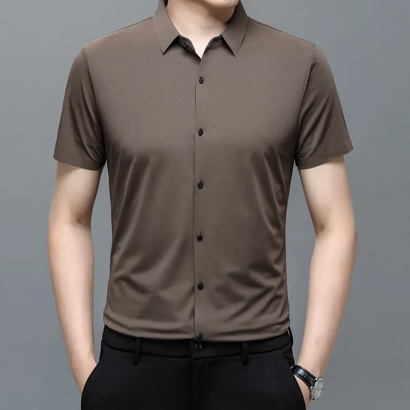 Summer Men's Lapel Cardigan Single Breasted Solid Color Vacation Short Sleeved Tee T-shirt Polo Fashion Casual Formal Tops
Summer Men's Lapel Cardigan Single Breasted Solid Color Vacation Short Sleeved Tee T-shirt Polo Fashion Casual Formal Tops