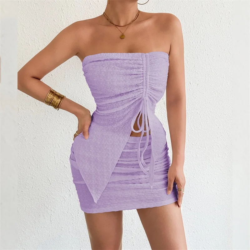 Плиссированная полая женская юбка без бретелек, костюм с открытой спиной, тонкий топ, несколько цветов, вечерние юбки с лентой, пикантный новый дизайн на складе
Плиссированная полая женская юбка без бретелек, костюм с открытой спиной, тонкий топ, несколько цветов, вечерние юбки с лентой, пикантный новый дизайн на складе