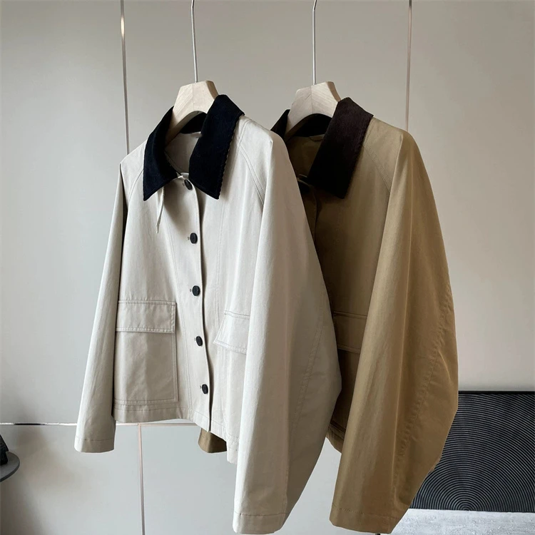 Barn Style Vintage Cotton Tweed Plaid Shirt Collar Short Coat Jacket Women's Autumn Fashion Outerwear Light Khaki Green
Barn Style Vintage Cotton Tweed Plaid Shirt Collar Short Coat Jacket Women's Autumn Fashion Outerwear Light Khaki Green