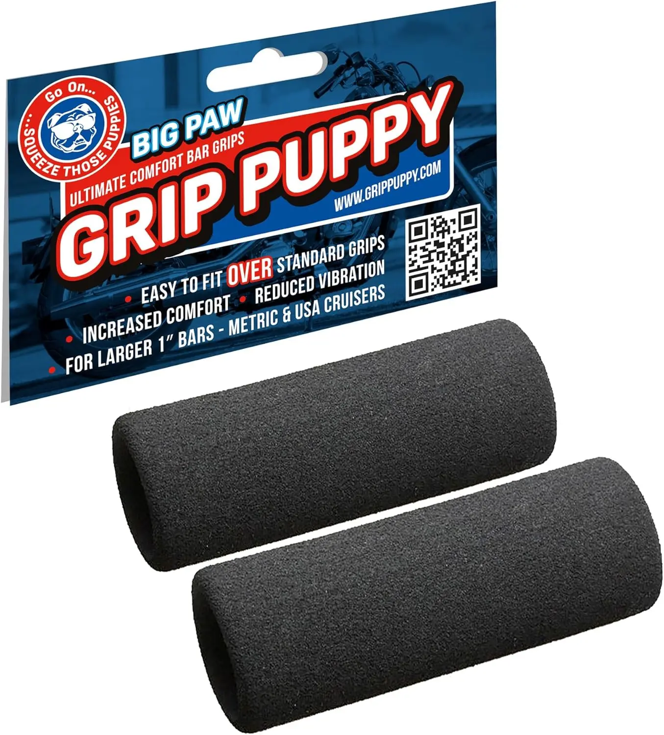 Grip Puppy Handlebar Overgrips for Motorcycle, Bike, Scooter - Soft Foam, Anti-Slip, Universal Fit
Grip Puppy Handlebar Overgrips for Motorcycle, Bike, Scooter - Soft Foam, Anti-Slip, Universal Fit