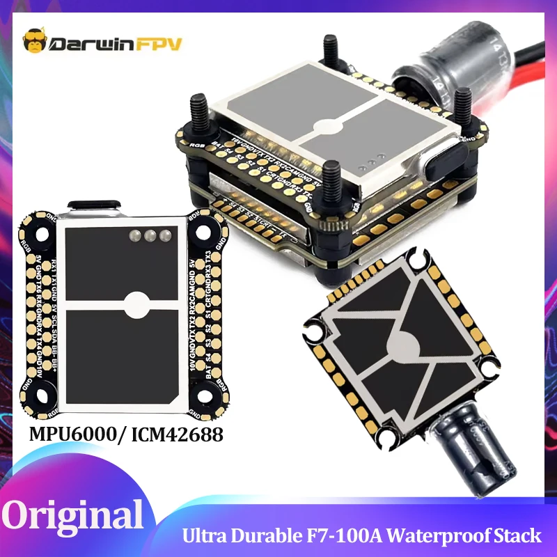 Ультрапрочный водонепроницаемый стек DarwinFPV «цемент» F7-100A ICM42688 MPU6000 Контроллер полета 100A ESC
Ультрапрочный водонепроницаемый стек DarwinFPV «цемент» F7-100A ICM42688 MPU6000 Контроллер полета 100A ESC