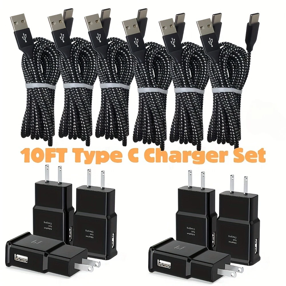 Nylon Braided USB C Cable & 18W PD Charger Head, 6 Set Bulk for Samsung A14 A13 5G A12 A51 S21 S20, Durable & Tangle-Free
Nylon Braided USB C Cable & 18W PD Charger Head, 6 Set Bulk for Samsung A14 A13 5G A12 A51 S21 S20, Durable & Tangle-Free