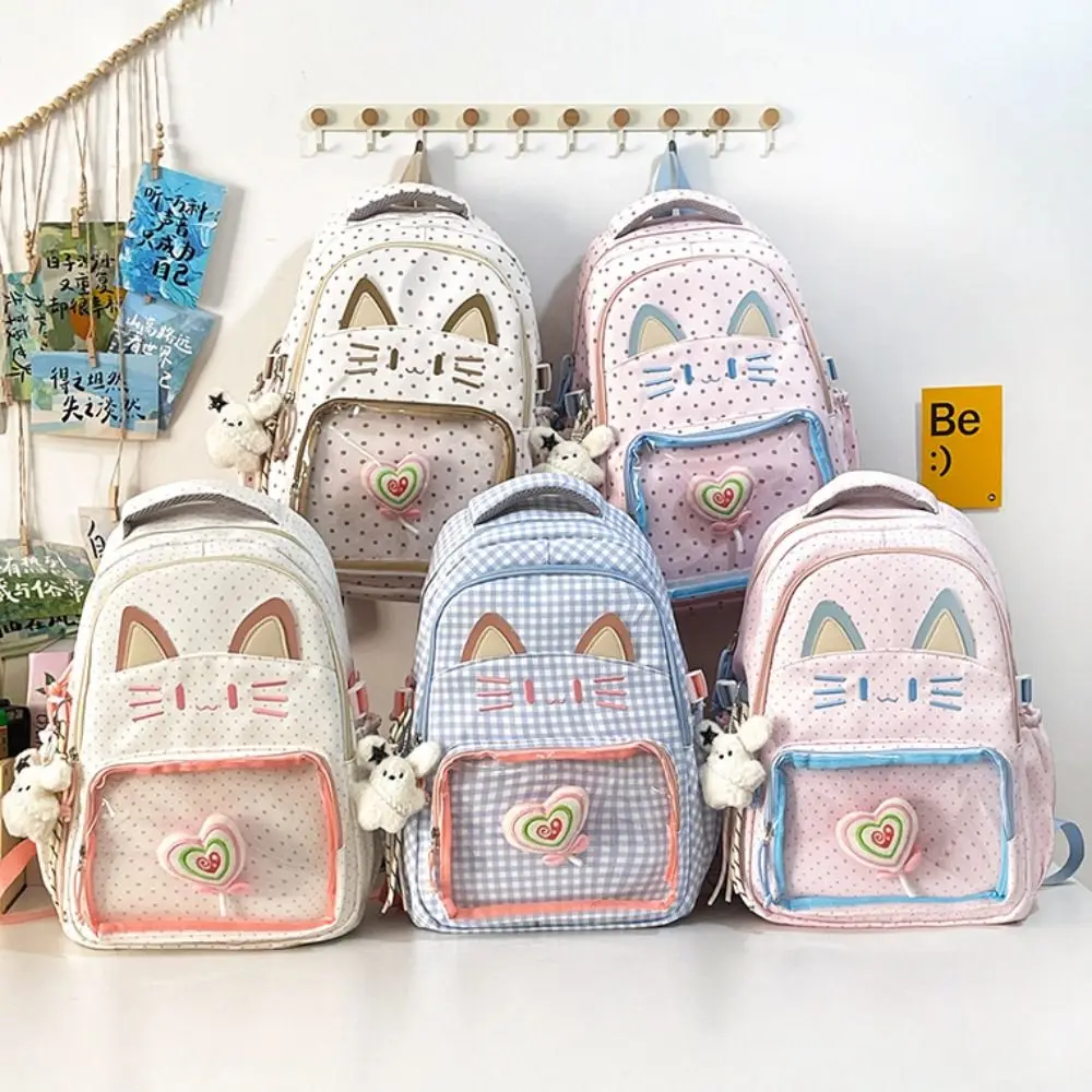 Fresh Preppy Style Cartoon Cat Backpack Embroidery Cute School Backpack Korean Style Lightweight Students School Bag Daily
Fresh Preppy Style Cartoon Cat Backpack Embroidery Cute School Backpack Korean Style Lightweight Students School Bag Daily