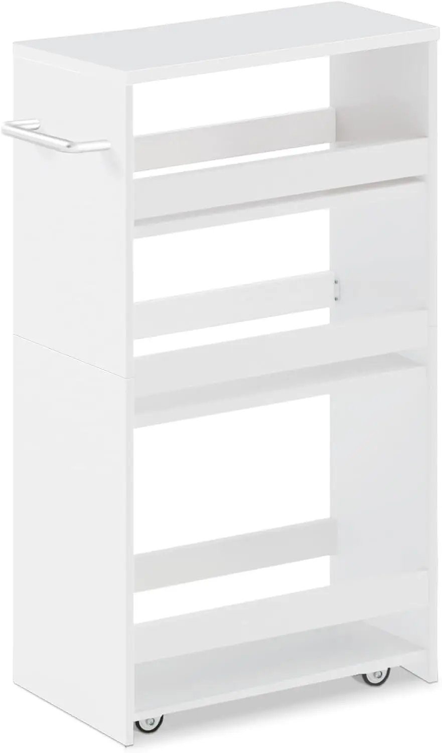 4-Tier Slim Rolling Storage Cart with Wheels & Handle, White Narrow Space Organizer for Kitchen Bathroom Laundry
4-Tier Slim Rolling Storage Cart with Wheels & Handle, White Narrow Space Organizer for Kitchen Bathroom Laundry