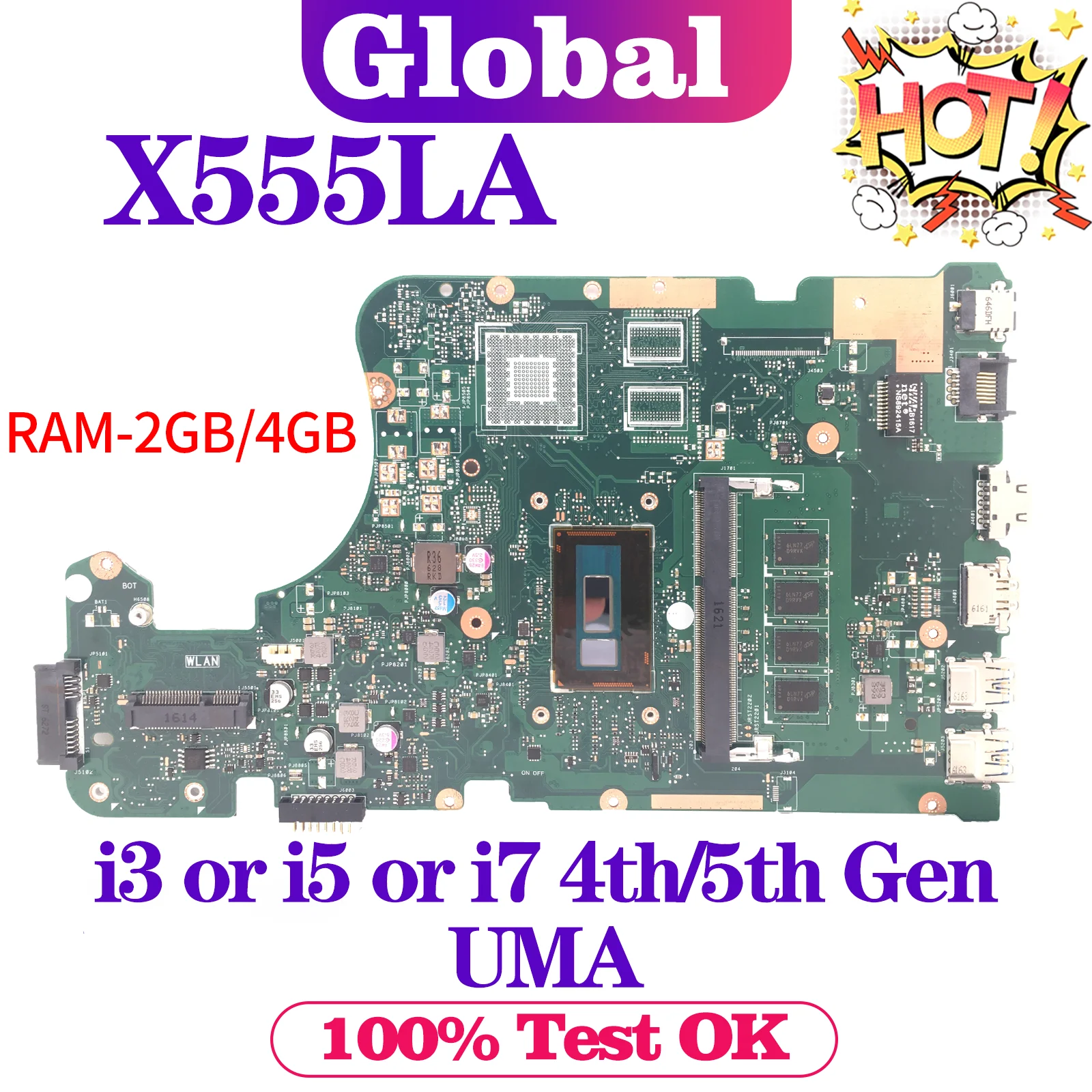 KEFU X555LA Mainboard For ASUS X555LAB A555LA K555LA F555LA X555LD X555LB R557LA R556LA X554LA Laptop Motherboard i3 i5 i7
KEFU X555LA Mainboard For ASUS X555LAB A555LA K555LA F555LA X555LD X555LB R557LA R556LA X554LA Laptop Motherboard i3 i5 i7