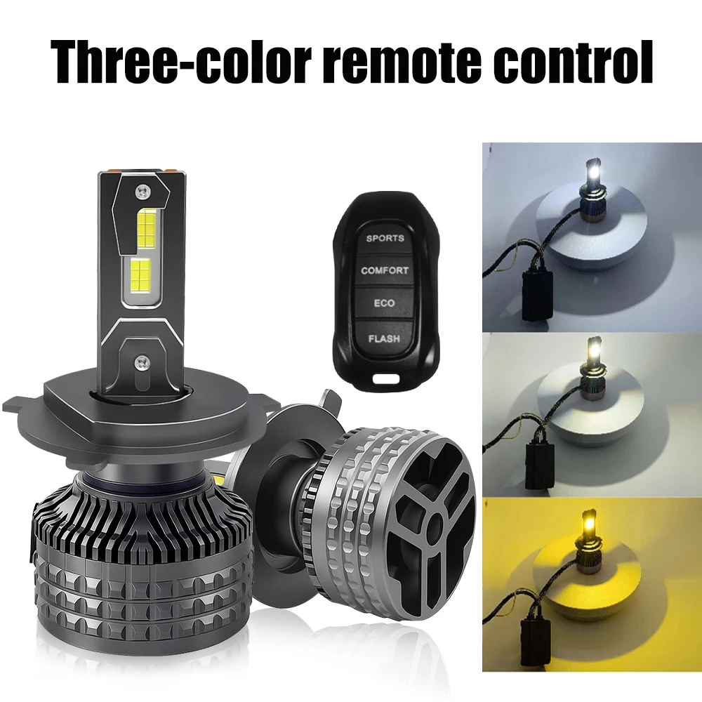 H4 LED Headlights with H1 H7 H11 9005 9006 6500K 4300K 3000K Three Color Remote Control for Car Headlights Lights Plug And Play
H4 LED Headlights with H1 H7 H11 9005 9006 6500K 4300K 3000K Three Color Remote Control for Car Headlights Lights Plug And Play