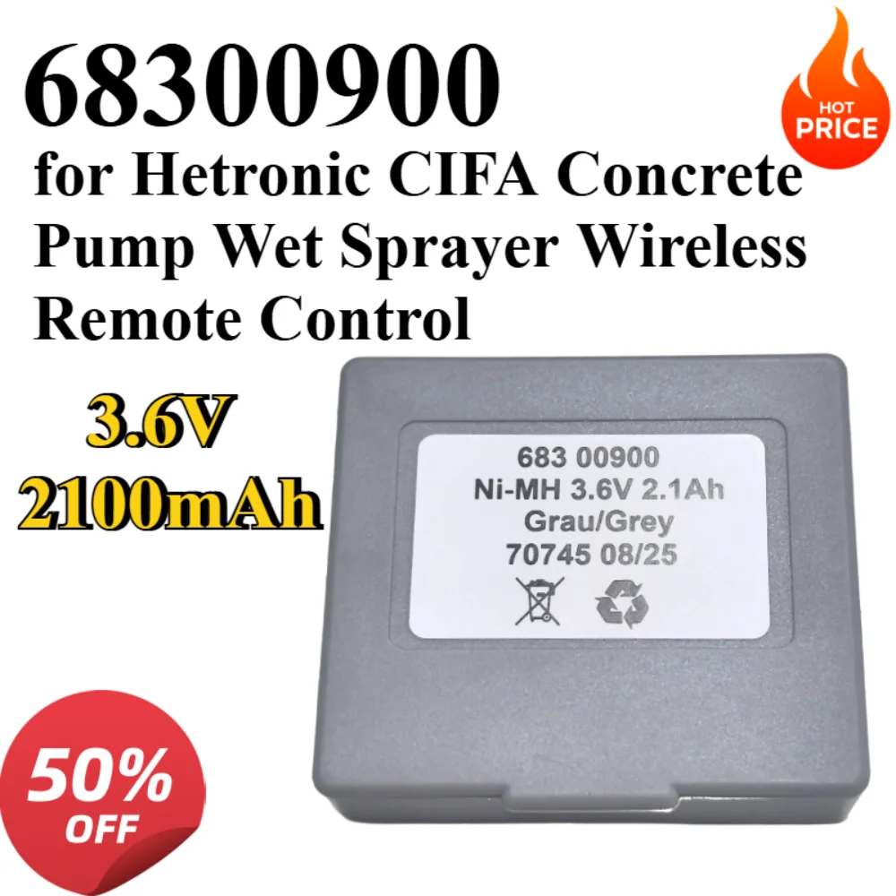 New 3.6V 2100mAh Ni-MH Battery 68300900 Replacement Battery for Hetronic CIFA Concrete Pump Wet Sprayer Wireless Remote Control
New 3.6V 2100mAh Ni-MH Battery 68300900 Replacement Battery for Hetronic CIFA Concrete Pump Wet Sprayer Wireless Remote Control