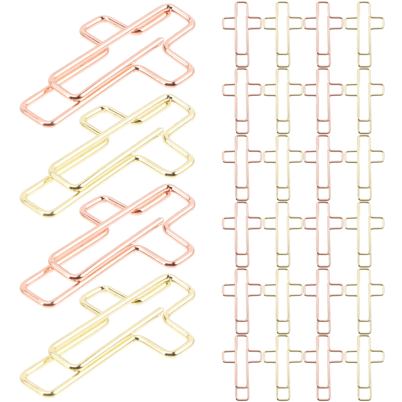100pcs Cross Shaped Paper Clips Metal Crucifix Office Supplies Non Deformative Student Reading Markers Golden Rose Gold
100pcs Cross Shaped Paper Clips Metal Crucifix Office Supplies Non Deformative Student Reading Markers Golden Rose Gold