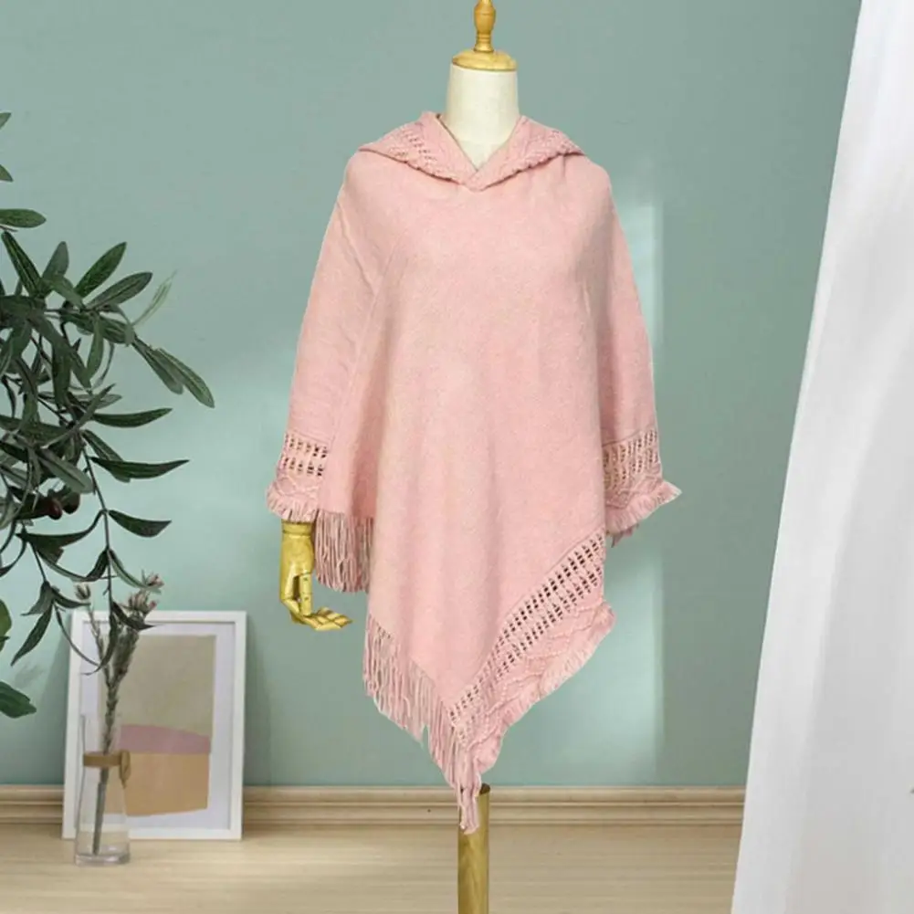 Tassel Decoration Shawl Stylish Women's Hooded Tassel Cloak Shawl Imitation Cashmere Knitting Cape for Autumn Winter Solid Color
Tassel Decoration Shawl Stylish Women's Hooded Tassel Cloak Shawl Imitation Cashmere Knitting Cape for Autumn Winter Solid Color