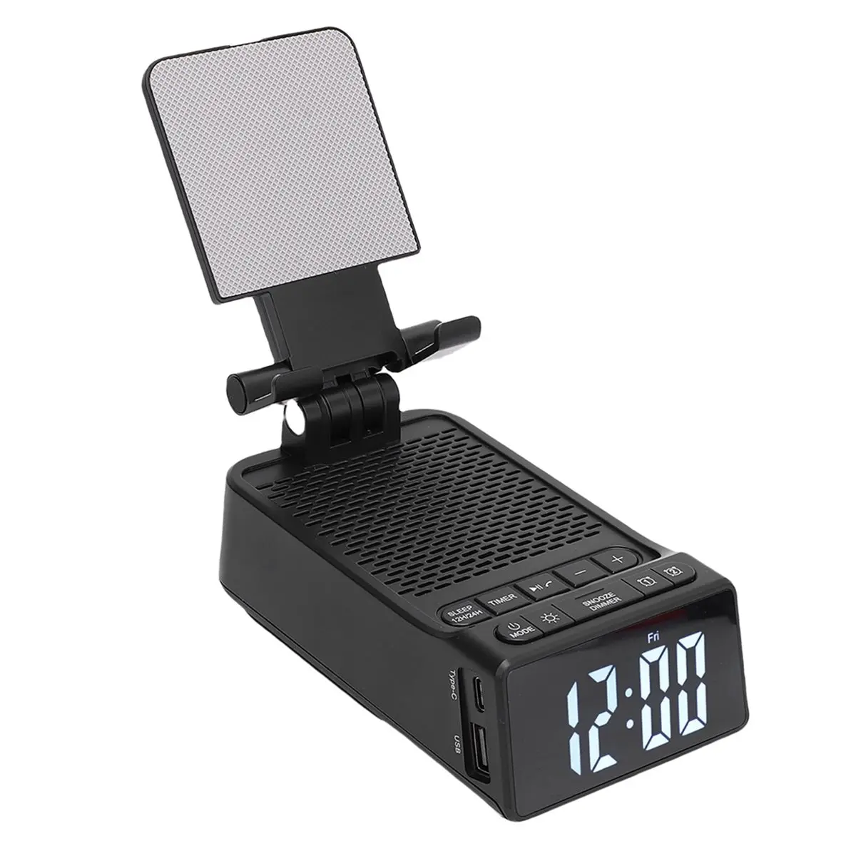 A32I Desktop Phone Holder Bluetooth Alarm Clock Wireless Speaker Cell Phone Stand 7 Lighting Modes 180° Rotation for Home
A32I Desktop Phone Holder Bluetooth Alarm Clock Wireless Speaker Cell Phone Stand 7 Lighting Modes 180° Rotation for Home