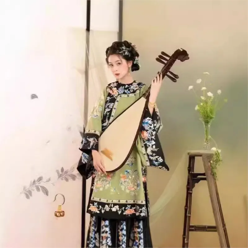 Han woman clothing Dynasty full Qing dress yellow printed skirt photo
Han woman clothing Dynasty full Qing dress yellow printed skirt photo