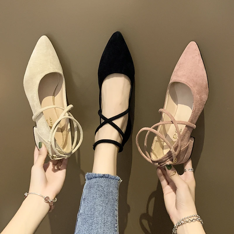2025 Spring and Autumn Women's Shoes Black Strap Flats Ankle Low Heel Women Shoes Pointed Toe Lace Up Flats Макасини Женские
2025 Spring and Autumn Women's Shoes Black Strap Flats Ankle Low Heel Women Shoes Pointed Toe Lace Up Flats Макасини Женские