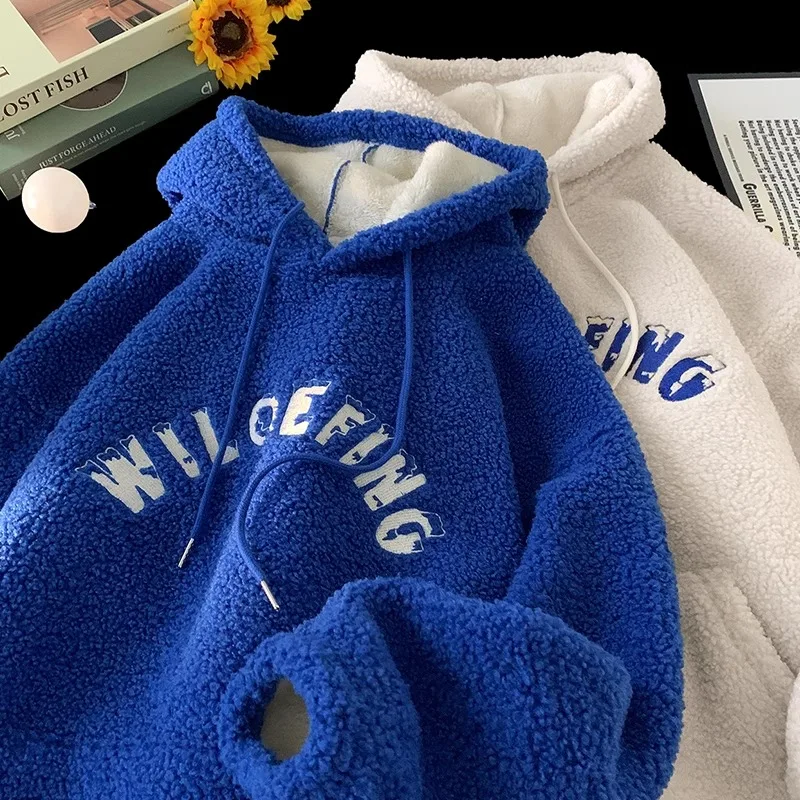 Casual Lamb Wool Hoodie Men's Autumn/winter Loose Long-sleeved Thick Warm Hooded Sweatshirt Fashion Male Clothes
Casual Lamb Wool Hoodie Men's Autumn/winter Loose Long-sleeved Thick Warm Hooded Sweatshirt Fashion Male Clothes