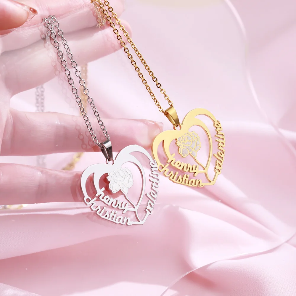 RoRo Personalized Carnation Flower Heart Necklace Stainless Steel For Mother's Day Gift Meaningful Gift For Mom
RoRo Personalized Carnation Flower Heart Necklace Stainless Steel For Mother's Day Gift Meaningful Gift For Mom