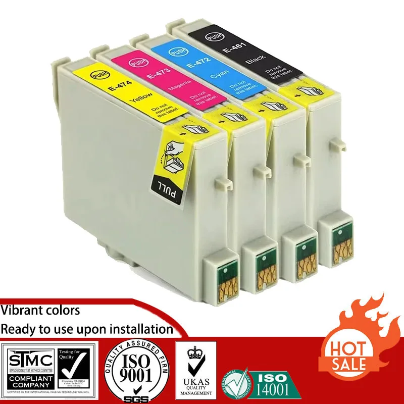 Совместимый картридж для Epson T0461 T0472 T0473 T0474, костюм для Epson Stylus C63/C65/C83/C85/CX3500/CX4500/CX6300/CX6500 
Совместимый картридж для Epson T0461 T0472 T0473 T0474, костюм для Epson Stylus C63/C65/C83/C85/CX3500/CX4500/CX6300/CX6500