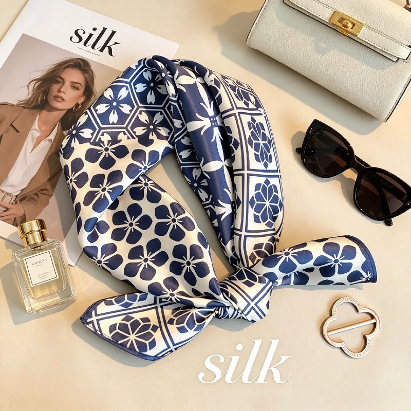 Blue Sakura Chessboard 100% Mulberry Silk Silk Scarf Women's Headscarf Tied To Wrist for Wrist Jewelry Light Luxury Silk Scarf
Blue Sakura Chessboard 100% Mulberry Silk Silk Scarf Women's Headscarf Tied To Wrist for Wrist Jewelry Light Luxury Silk Scarf