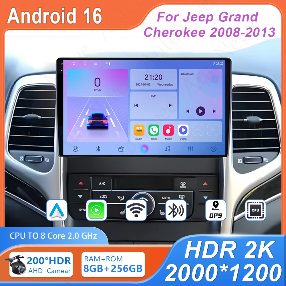 Android For Jeep Grand Cherokee 2008-2013 CPU HDR QLED Screen Car Dvd Auto Radio Stereo GPS Navigation No 2din Head Unit Player
Android For Jeep Grand Cherokee 2008-2013 CPU HDR QLED Screen Car Dvd Auto Radio Stereo GPS Navigation No 2din Head Unit Player