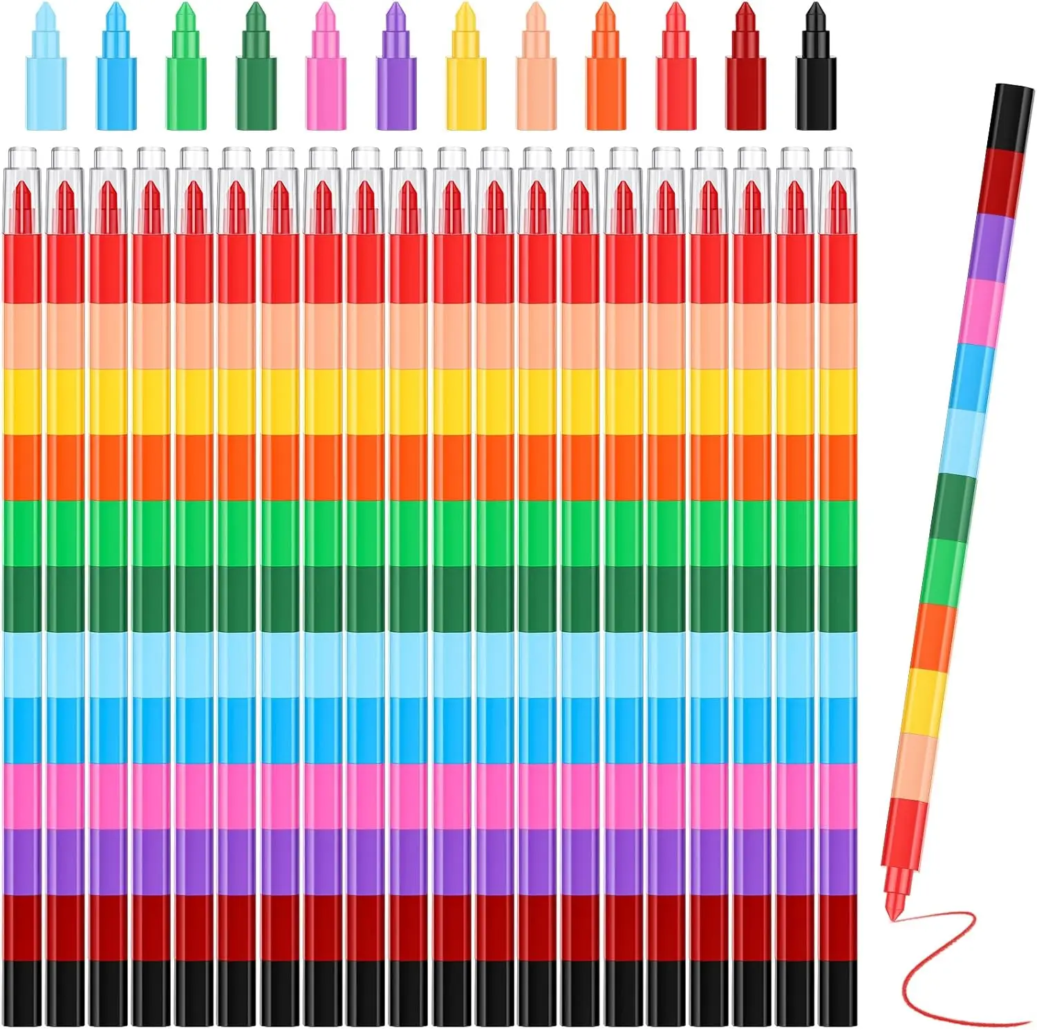 20 Pcs Stackable Crayons Stacking Buildable Crayons Colorful Stackable Pencils Party Favors DIY Rainbow Pencil for School Office
20 Pcs Stackable Crayons Stacking Buildable Crayons Colorful Stackable Pencils Party Favors DIY Rainbow Pencil for School Office