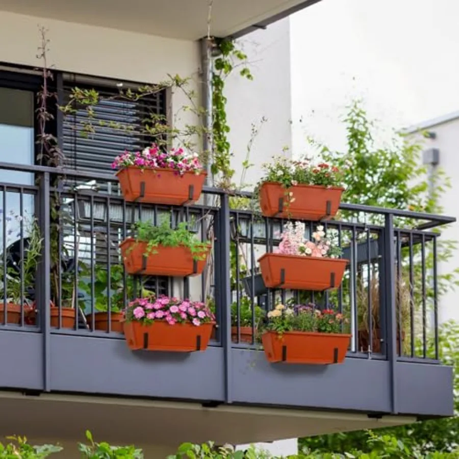 Window Boxes Planter with Adjustable Hooks Deck Rail Planters with 6 Detachable Plastic Planter Boxes Drainage Holes for Indoor
Window Boxes Planter with Adjustable Hooks Deck Rail Planters with 6 Detachable Plastic Planter Boxes Drainage Holes for Indoor