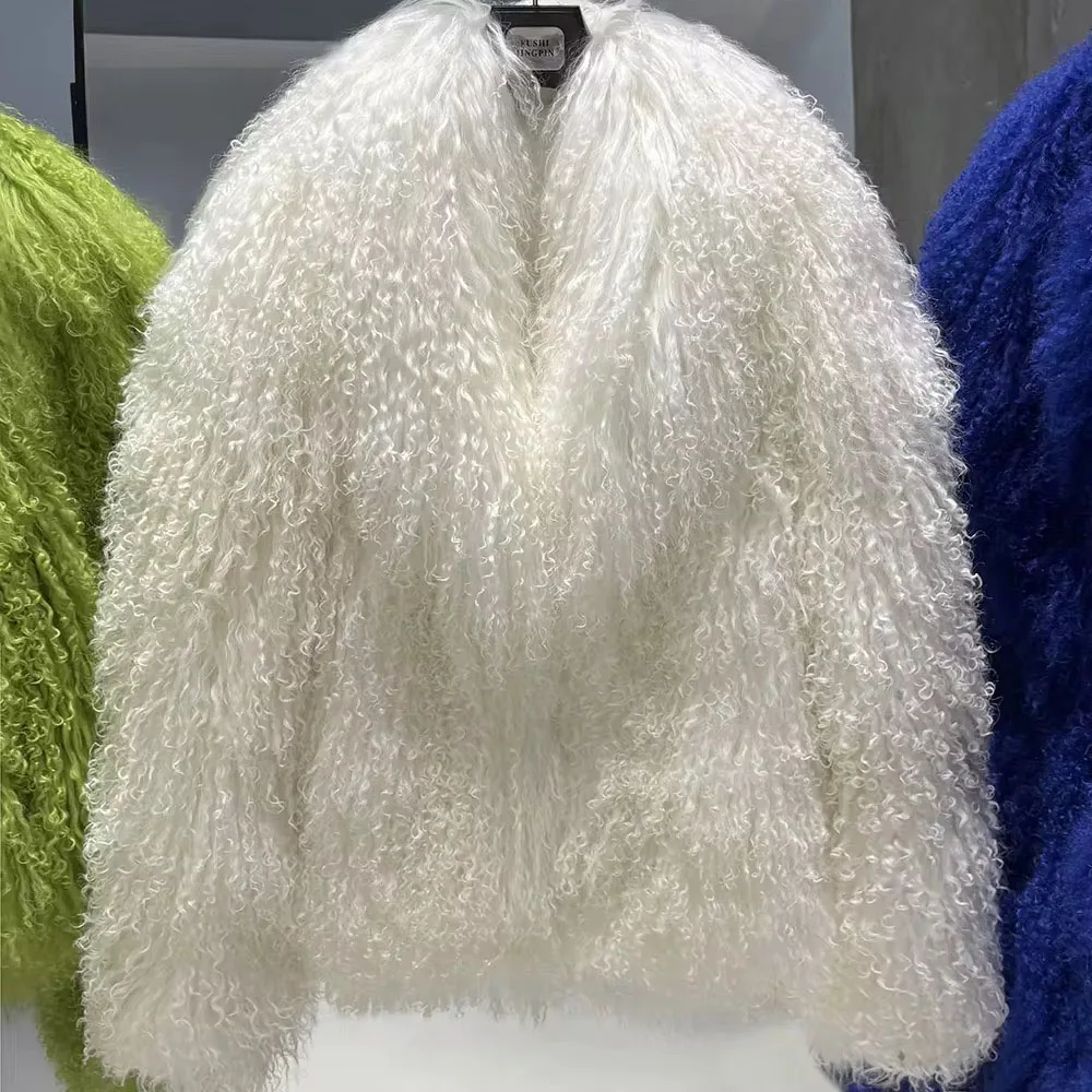 HUAQIUMEISI Women's real Mongolian fur coat winter fashion Mongolia sheepskin coat trend curly
HUAQIUMEISI Women's real Mongolian fur coat winter fashion Mongolia sheepskin coat trend curly