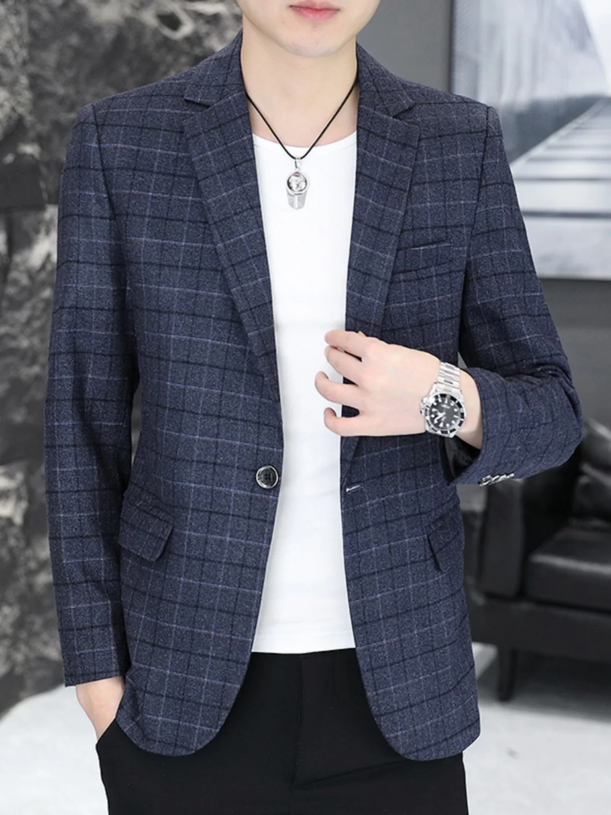 Casual Sli Young Men's Single-breasted Suit Jaet Lightweight Luxury Spring Autumn Faionable Korean Fit Busin Casual
Casual Sli Young Men's Single-breasted Suit Jaet Lightweight Luxury Spring Autumn Faionable Korean Fit Busin Casual