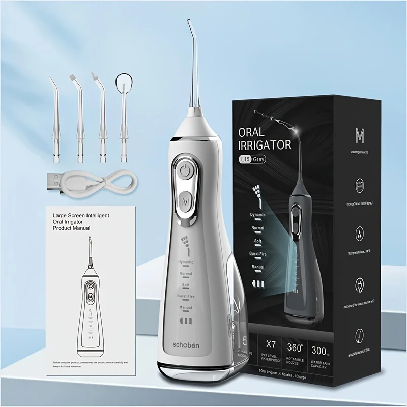 1pc Portable USB Rechargeable Irrigator Water Flosser Dental Water Jet 300ML Water Tank Waterproof Teeth Cleaner Dental Irrig
1pc Portable USB Rechargeable Irrigator Water Flosser Dental Water Jet 300ML Water Tank Waterproof Teeth Cleaner Dental Irrig