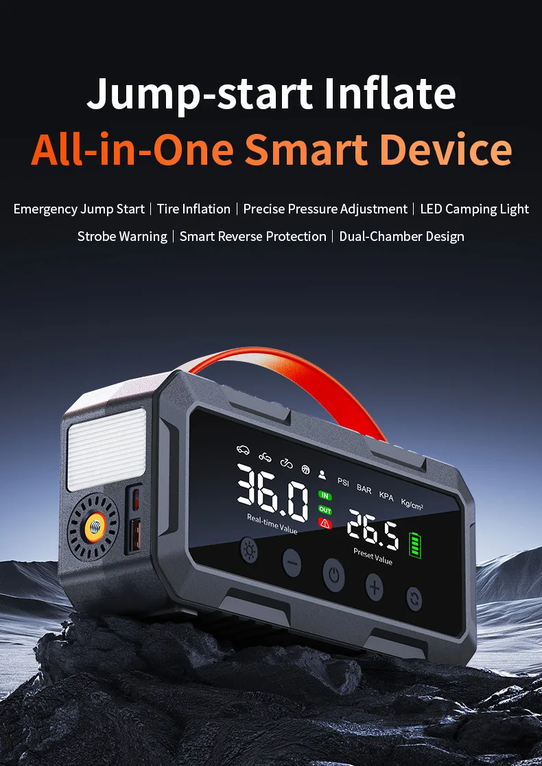 Double 25-cylinder 8000A car emergency start power supply, take Dianbao car electric air pump all-in-one machine
Double 25-cylinder 8000A car emergency start power supply, take Dianbao car electric air pump all-in-one machine