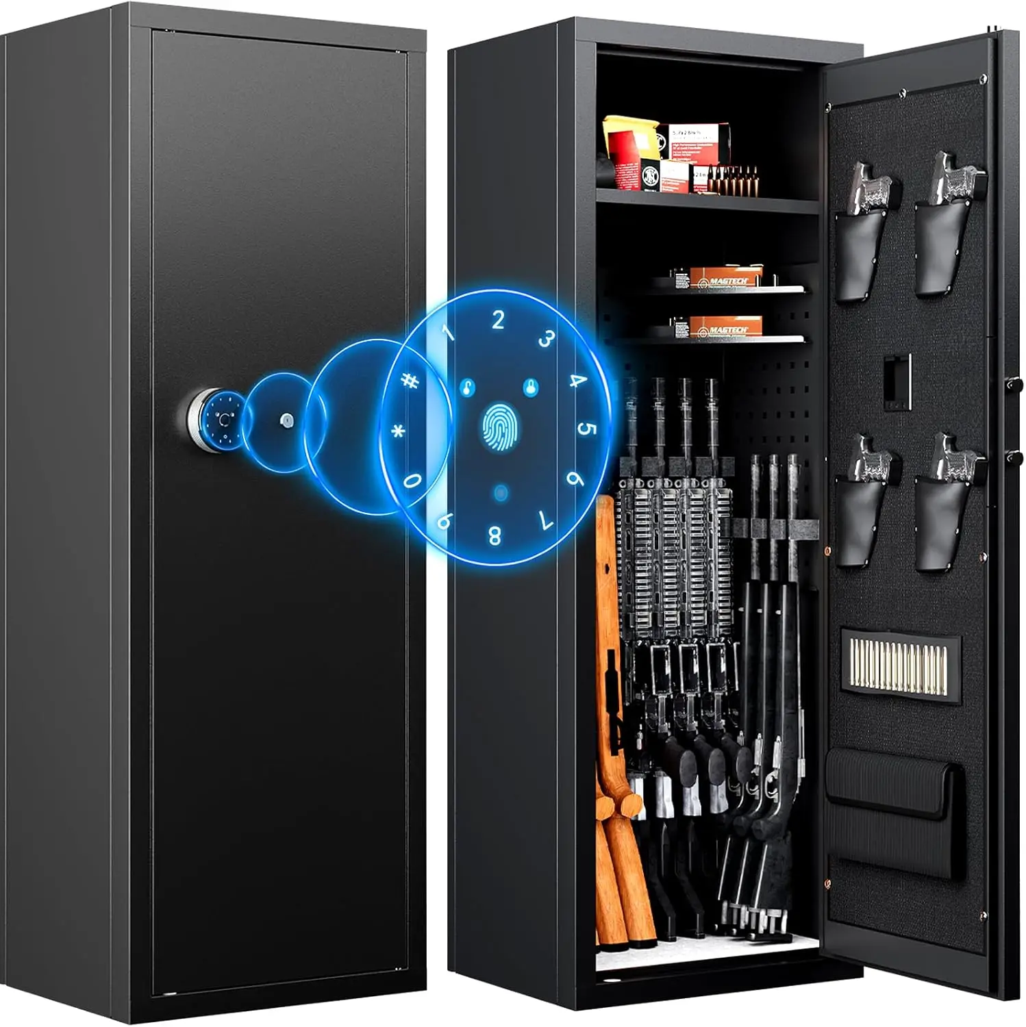 13-15 Biometric Gun Safe, for Home Rifle and Pistols with Fingerprint Lock & Backlit Keypad, Unassembled Cabinet
13-15 Biometric Gun Safe, for Home Rifle and Pistols with Fingerprint Lock & Backlit Keypad, Unassembled Cabinet
