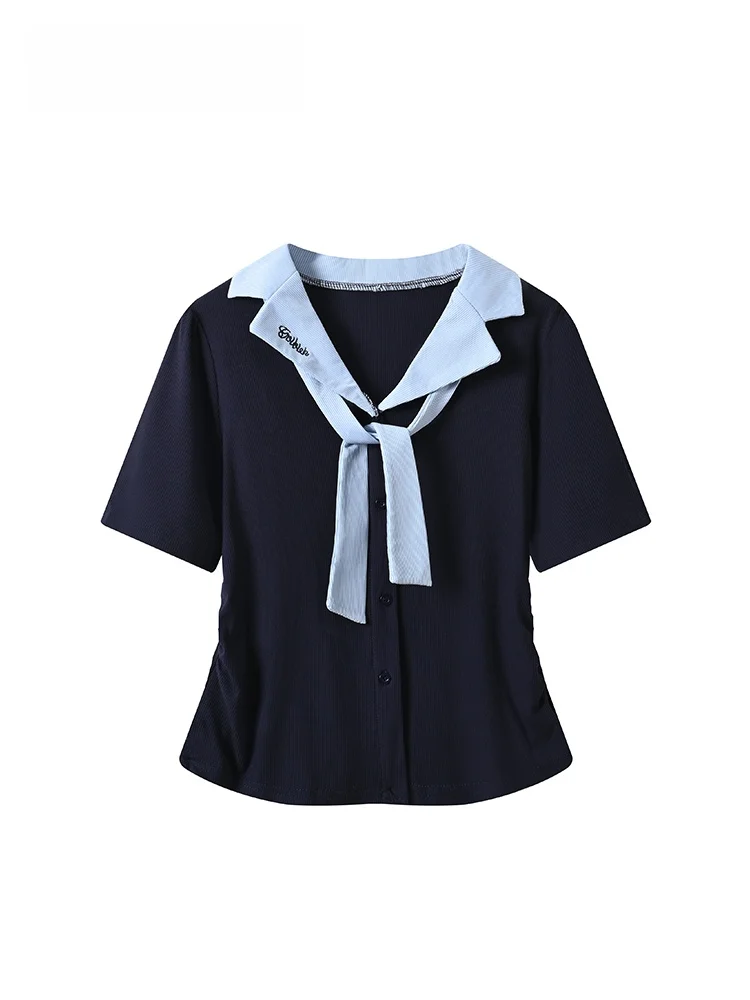 Casual Short Sleeve T-Shirt Women's plus Size Patchwork Summer New Style Breathable Polyester Fiber College Style Top Trendy
Casual Short Sleeve T-Shirt Women's plus Size Patchwork Summer New Style Breathable Polyester Fiber College Style Top Trendy